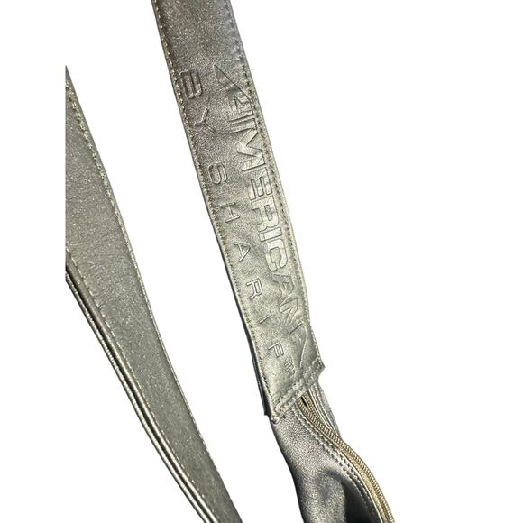 Americana by Sharif Metallic Gray Leather Shoulder Crossbody Bag Slouchy Chic - Picture 2 of 16